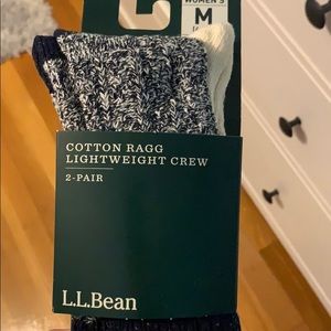 Llbean cotton lightweight crew socks